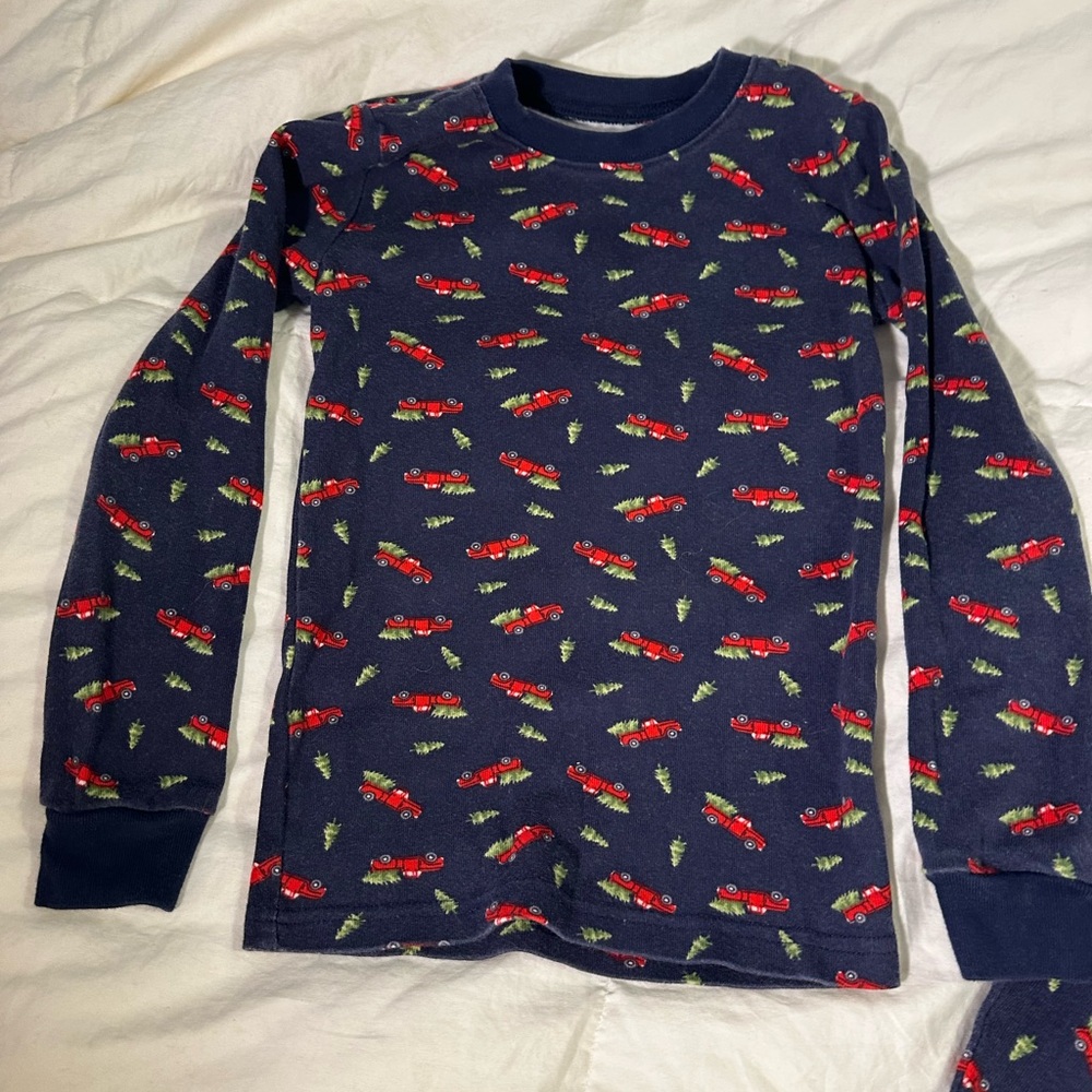 3 Janie and Jack Pajama Sets Red Truck, camping and nutcracker.